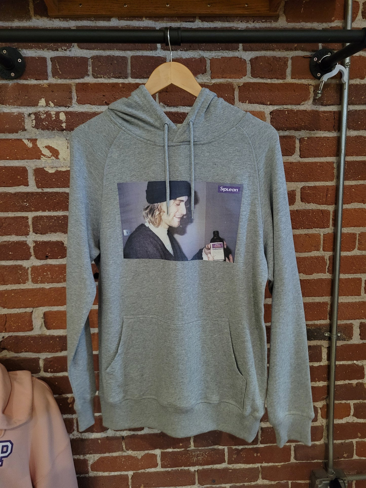 Siplean Kurt Cobain Heather Grey Hooded Sweatshirt