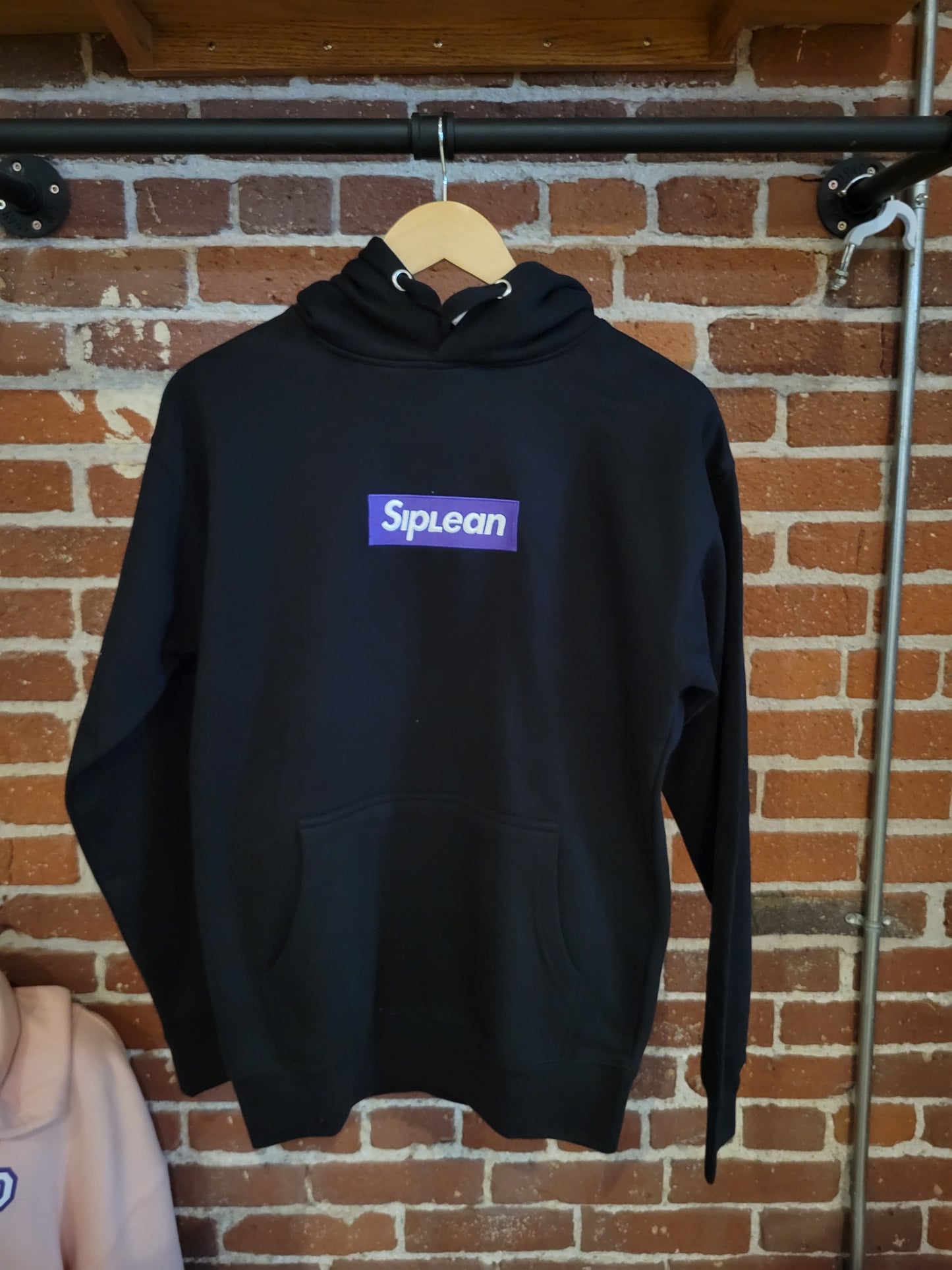 Siplean Box Logo Black Hooded Sweatshirt