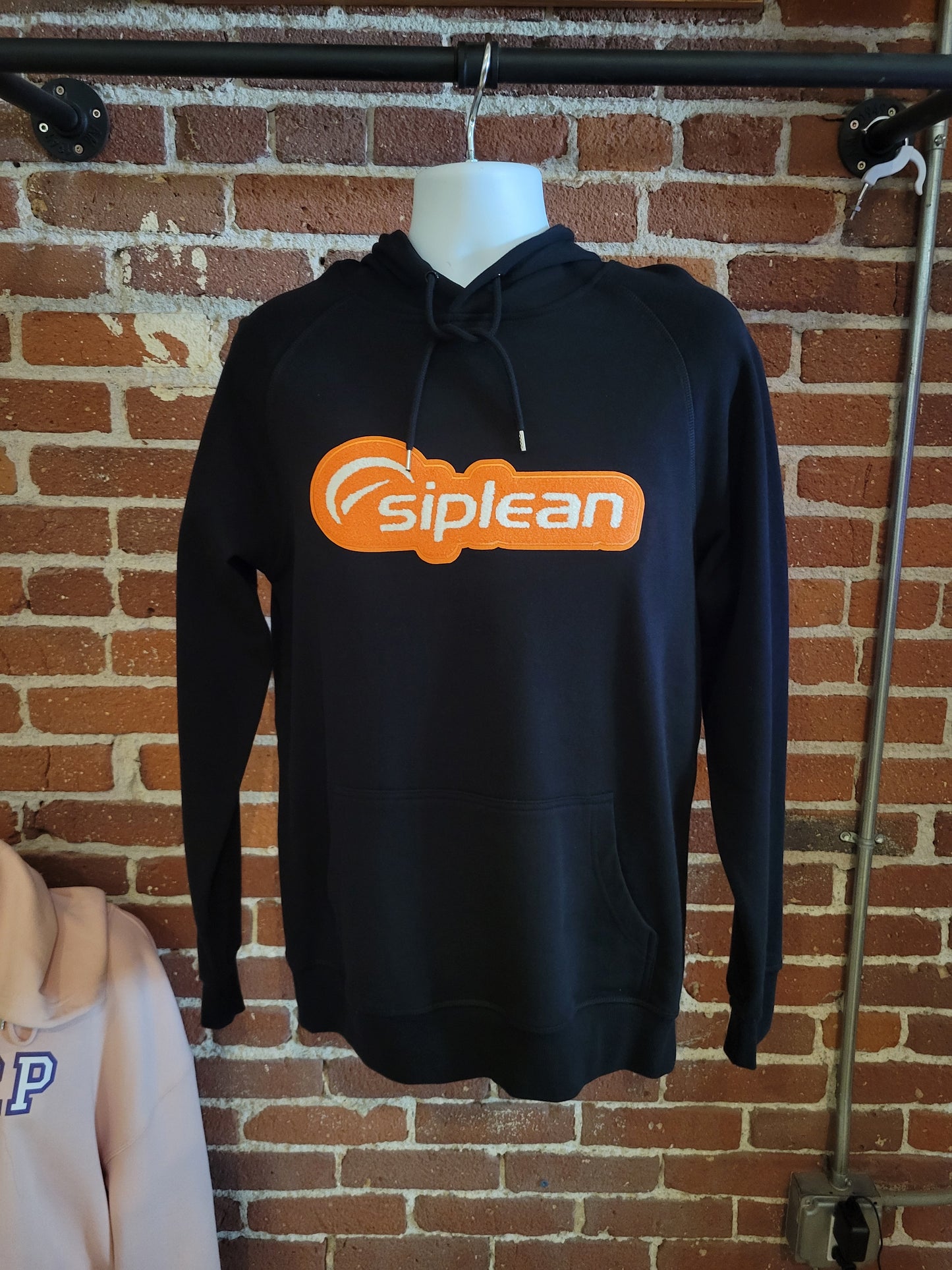 Siplean Chenille Logo Hooded Sweatshirt Black/Orange